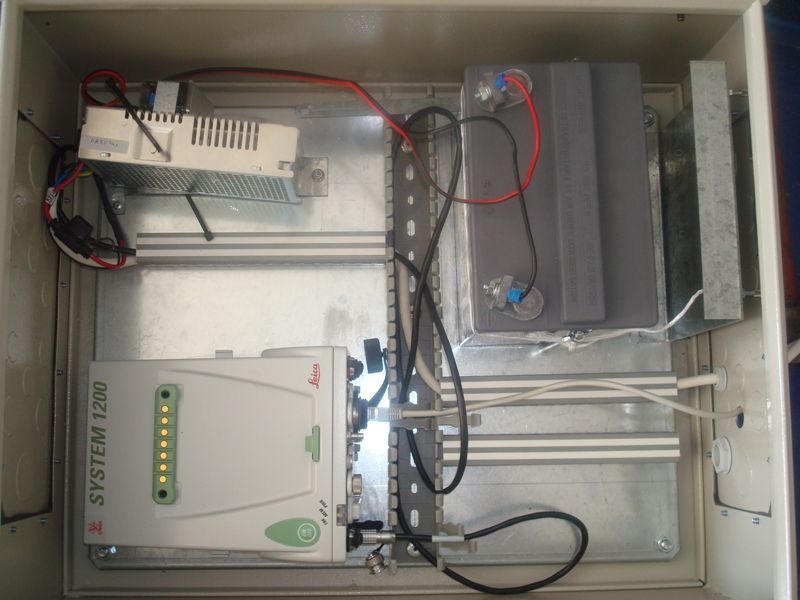 the Installation box including, GNSS Receiver, battery charger and the external backup battery.