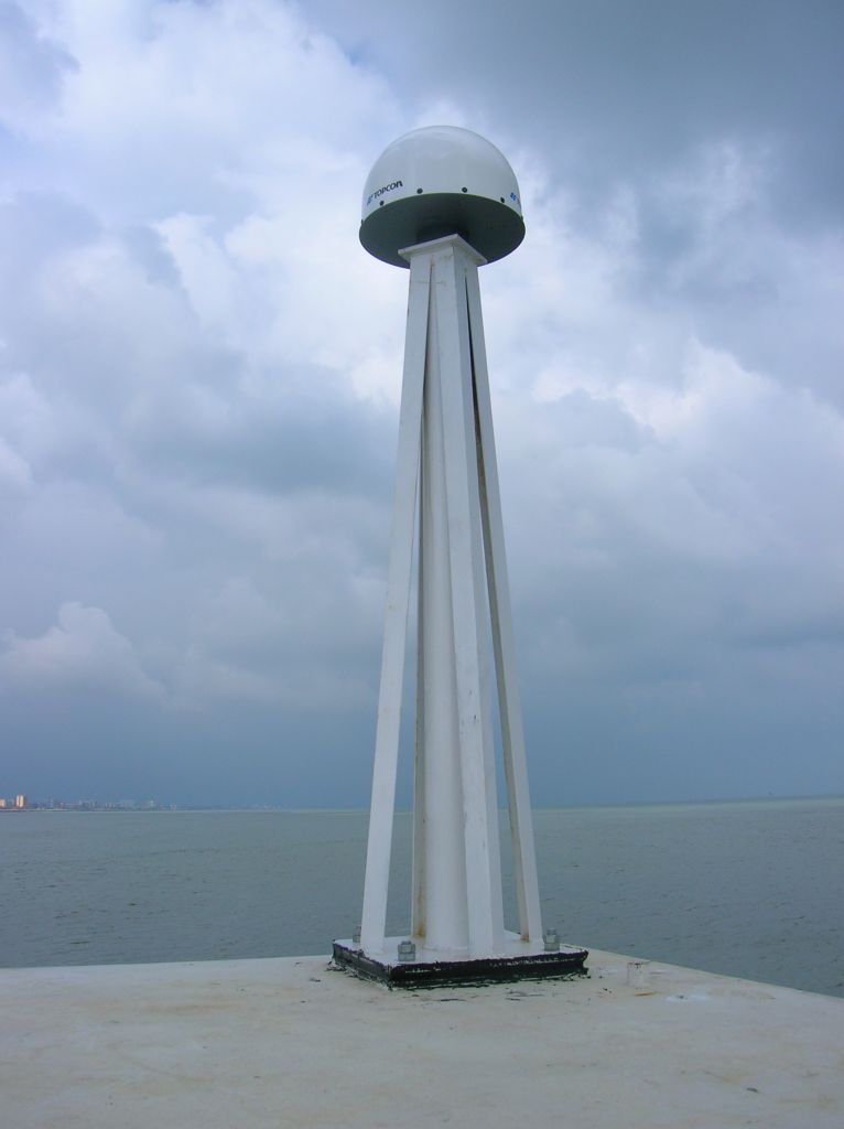 The steel pillar monumentation with choke ring + dome GNSS antenna.
