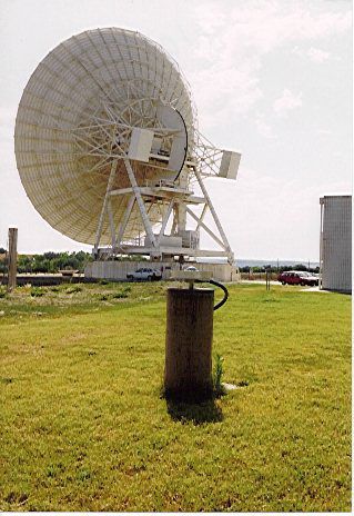 pillar and GPS antenna. VLBI antenna in background.