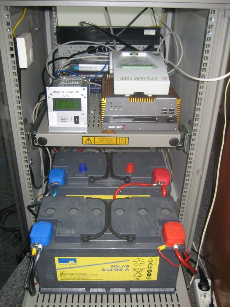 cabinet with GNSS receiver Leica GRX1200GGpro , Embedded Computer, Bay Stack Switch, Lan Router, Teleswitch, e-Power Switch, Meteorological System a.s.o.