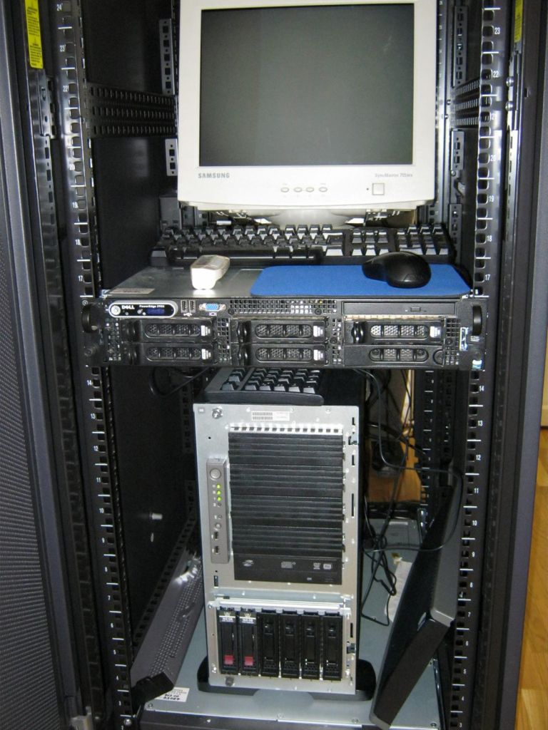 A server cabinet in which the reciever was deposited.