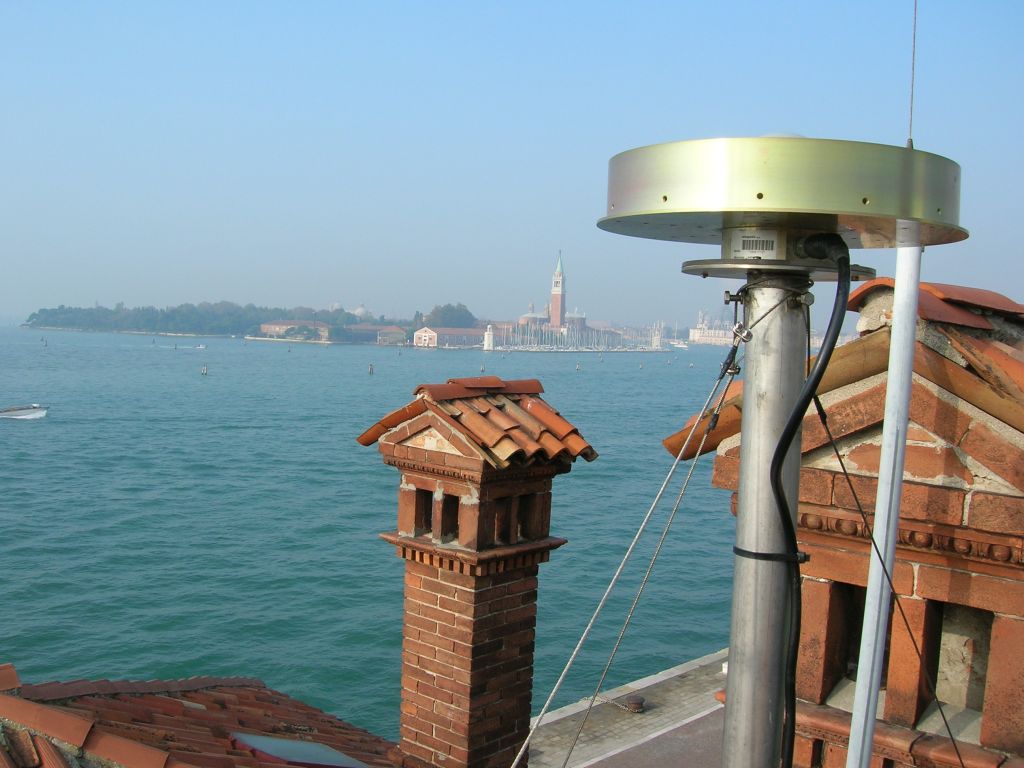 roof of the building looking to West. In background you can see the Isola di San Giorgio Maggiore.