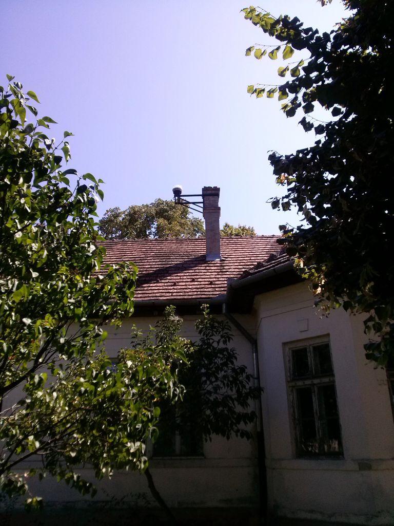 Backyard snapshot of cadastre building roof in Plandiste where the new Zephyr 3 Geodetic GNSS antenna is installed